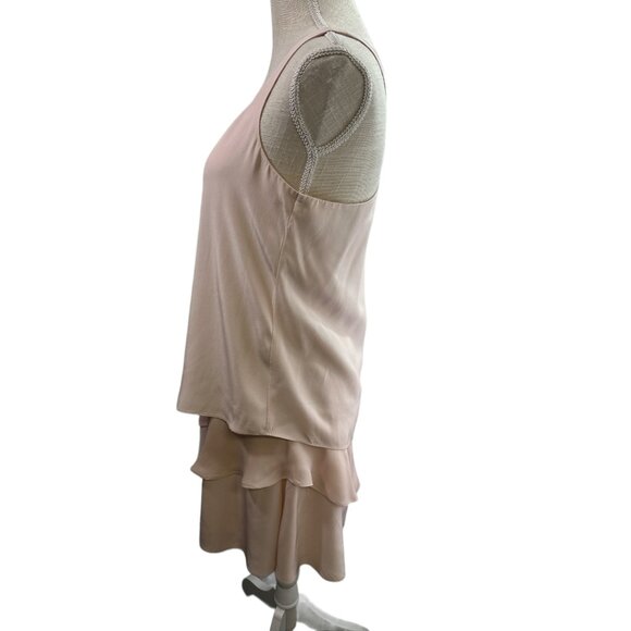 PARKER Eve Combo Sleeveless Layered Dress in Blush Pink Silk Sz XS - Picture 2 of 13